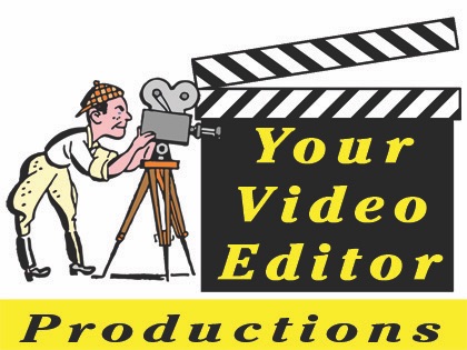 Your Video Editor Productions logo with a cartoon cameraman and clapperboard